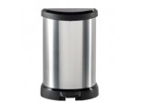 Deco Black & Silver Pedal Bin - 20L