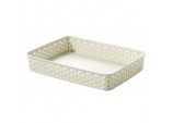 My Style Rattan Tray - Vintage White A4