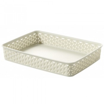 My Style Rattan Tray - Vintage White A4