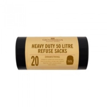 Heavy Duty Refuse Sacks - 50L - Roll of 20
