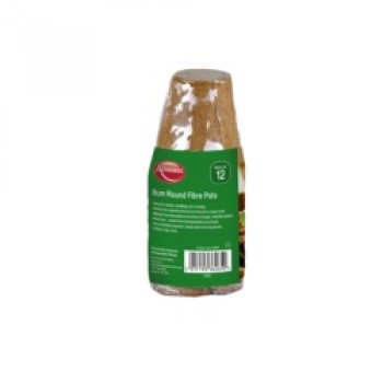 Round Fibre Pots - 8cm - Pack 12