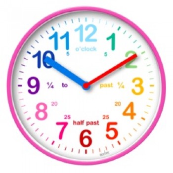 Wickford Kids Time Teach Clock 20cm - Pink