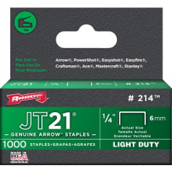 JT21/T27 Staples - 6mm 1/4in (1000) JT21/T27 Staples - 6mm 1/4in (1000)