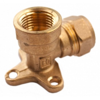 Compression Wall Plate Elbow - 15mm x 1/2 FI