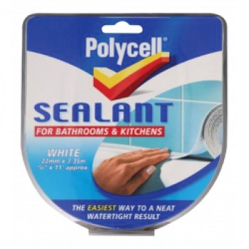 Sealant Strip Bathroom & Kitchen - White - 22mm x 3.35m